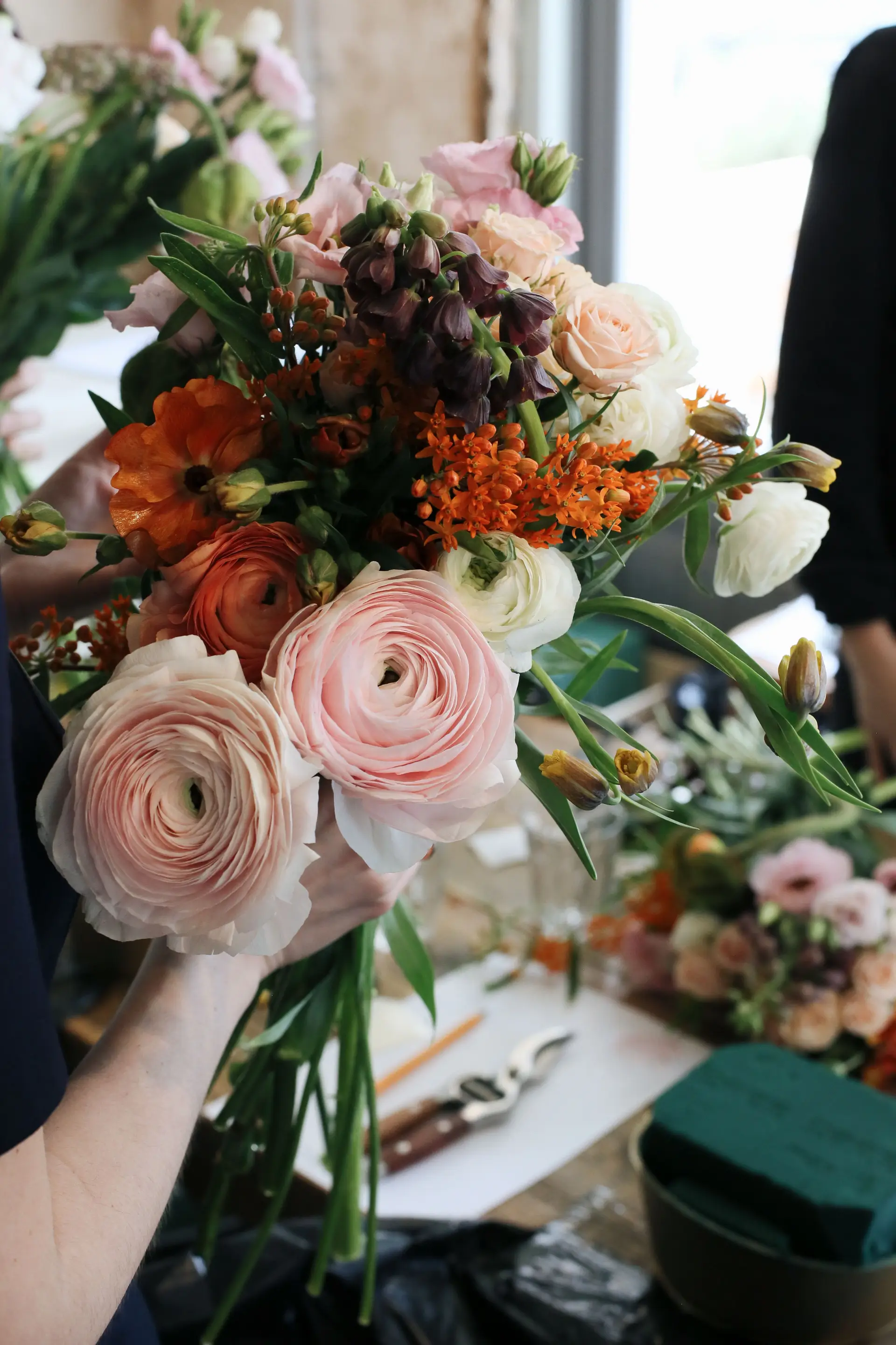 Soft color palette ranunculus